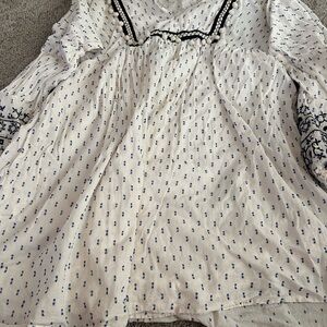Zara White and Blue Relaxed dress L
